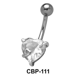Hearty Stone Encrusted Belly CZ Crystal CBP-111