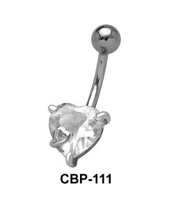 Hearty Stone Encrusted Belly CZ Crystal CBP-111