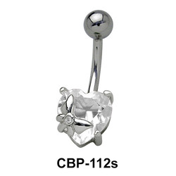 Bow with Heart Belly Piercing CBP-112s