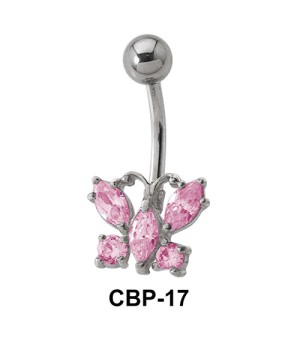 Butterfly with Stone Belly Piercing CBP-17