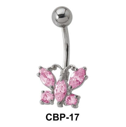 Butterfly with Stone Belly Piercing CBP-17