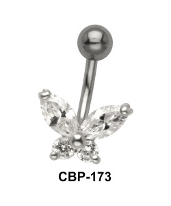 Designer Butterfly Belly CZ Crystal CBP-173