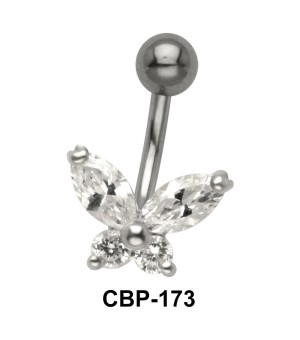 Designer Butterfly Belly CZ Crystal CBP-173