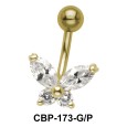 Designer Butterfly Belly CZ Crystal CBP-173