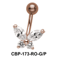 Designer Butterfly Belly CZ Crystal CBP-173