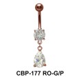 Round n Pear Shaped Stone Set Belly Piercing CBP-177