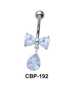 Stone Set Sizzling Bow Belly Piercing CBP-192