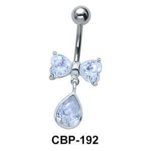 Stone Set Sizzling Bow Belly Piercing CBP-192