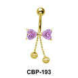 Bright Bow with Balls Belly Piercing CBP-193