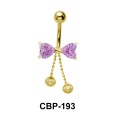 Bright Bow with Balls Belly Piercing CBP-193
