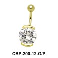 Round Shaped with CZ Belly Piercing CBP-200