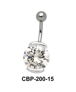 Round Shaped with CZ Belly Piercing CBP-200