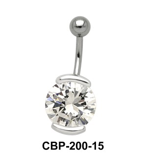 Round Shaped with CZ Belly Piercing CBP-200