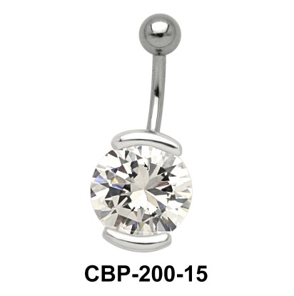 Round Shaped with CZ Belly Piercing CBP-200