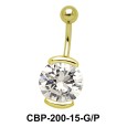 Round Shaped with CZ Belly Piercing CBP-200