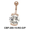 Round Shaped with CZ Belly Piercing CBP-200