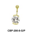 Round Shaped with CZ Belly Piercing CBP-200