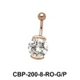 Round Shaped with CZ Belly Piercing CBP-200