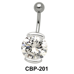 Round Shaped with CZ Belly Piercing CBP-201