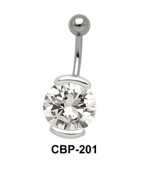 Round Shaped with CZ Belly Piercing CBP-201