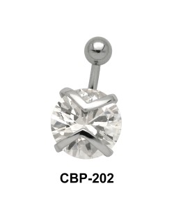 Round Shaped with CZ Belly Piercing CBP-202