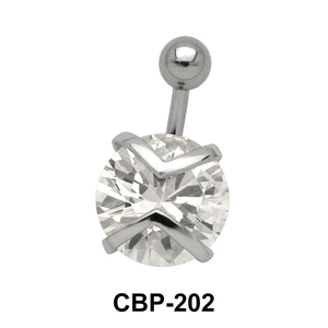 Round Shaped with CZ Belly Piercing CBP-202