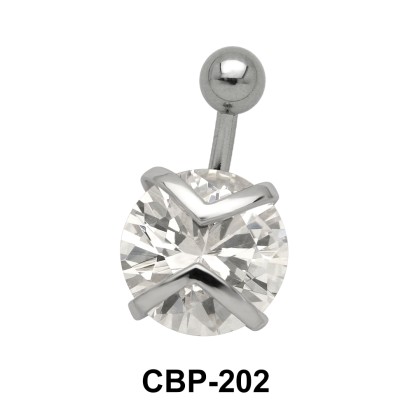 Round Shaped with CZ Belly Piercing CBP-202