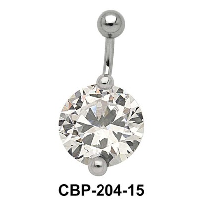 Round Brilliant Prong Set Belly CZ Crystal CBP-204-15