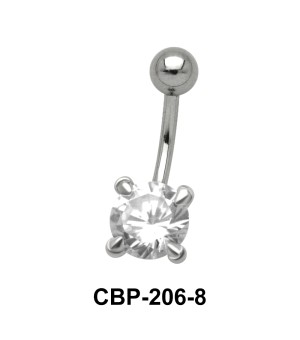 Round Brilliant Prong Set Belly CZ Crystal CBP-206-8