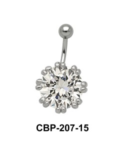 Flower Designed Belly CZ Crystal CBP-207-15