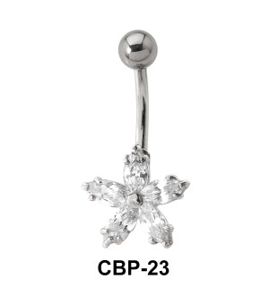 Floral Belly CZ Crystal CBP-23