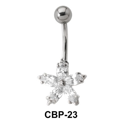 Floral Belly CZ Crystal CBP-23