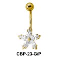 Floral Belly CZ Crystal CBP-23