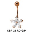 Floral Belly CZ Crystal CBP-23