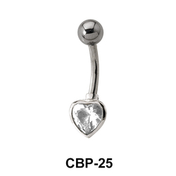 Bezel Set Stone Belly Piercing CBP-25
