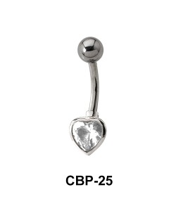 Bezel Set Stone Belly Piercing CBP-25