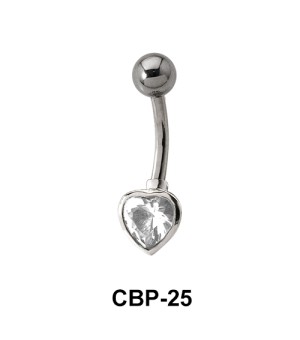 Bezel Set Stone Belly Piercing CBP-25