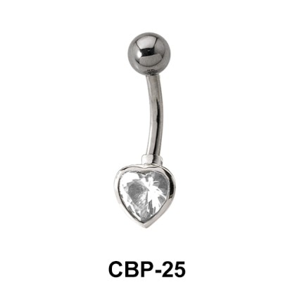 Bezel Set Stone Belly Piercing CBP-25