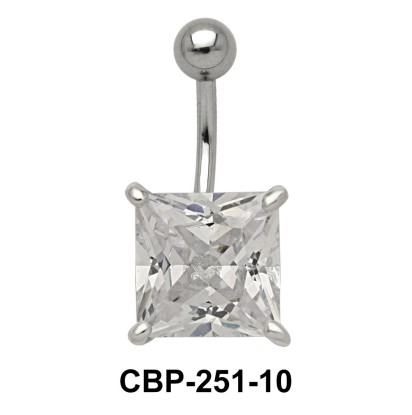 Belly Piercing with Princess Cut CZ CBP-251-10