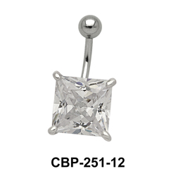Belly Piercing with Princess Cut CZ CBP-251-12