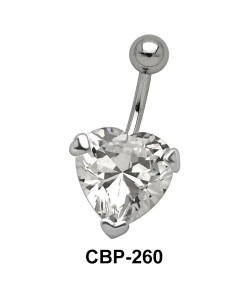 Prong Set Heart Belly CZ Crystal CBP-260