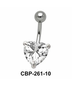 Prong Set Heart Belly CZ Crystal CBP-261