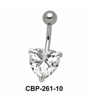 Prong Set Heart Belly CZ Crystal CBP-261