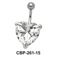 Prong Set Heart Belly CZ Crystal CBP-261