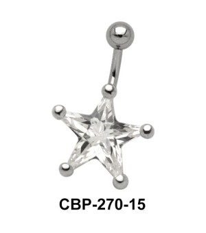 Star Belly Prong Set CZ Crystal CBP-270