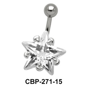 Starry Stone Set Belly CZ Crystal CBP-271