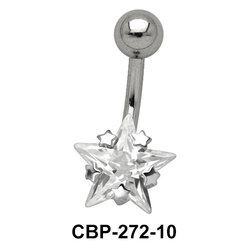 Star Patterned CZ Set Belly Crystal CBP-272-10
