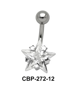 Star Patterned CZ Set Belly Crystal CBP-272-12