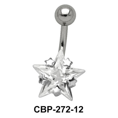 Star Patterned CZ Set Belly Crystal CBP-272-12