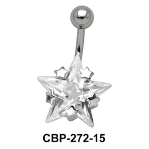 Star Patterned CZ Set Belly Crystal CBP-272